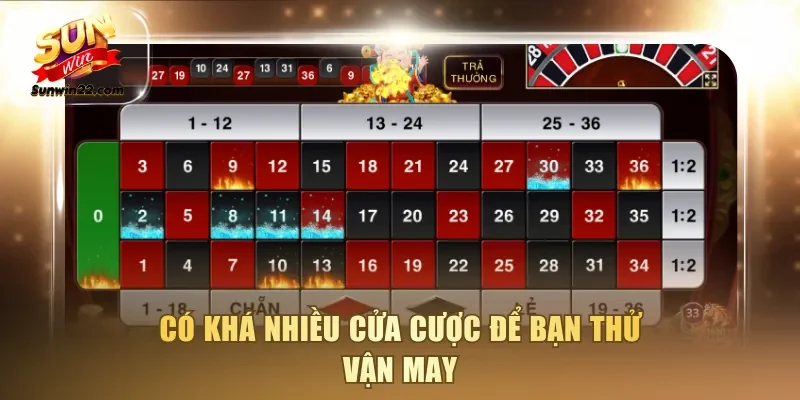 Có khá nhiều cửa cược để bạn thử vận may