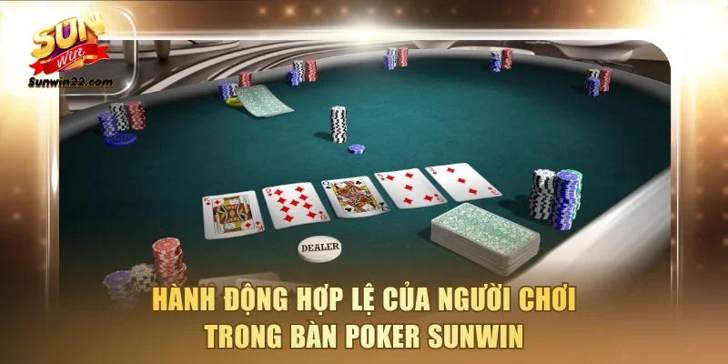 Hành động hợp lệ của người trong bàn Poker Sunwin